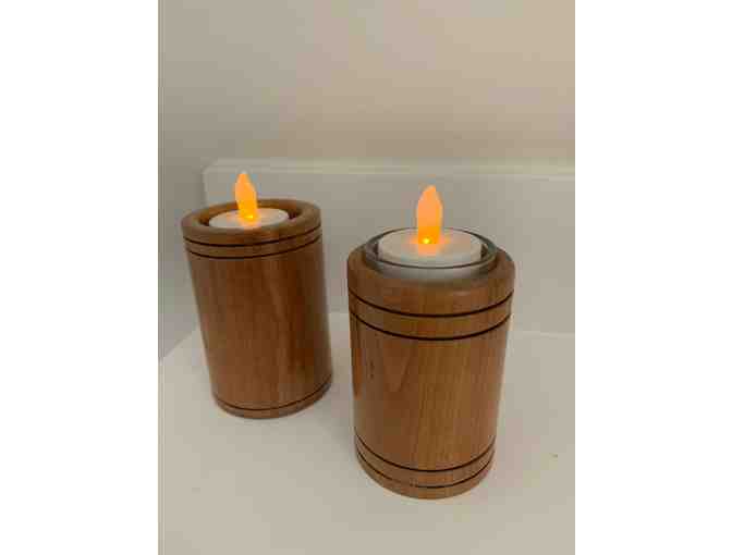Handcrafted Wooden Bowl and Candle Holders