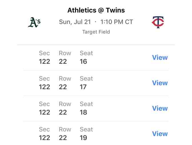 4 Twins Tickets and Twins Snuggle Basket