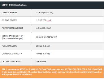 STIHL MS 181 C-BE Chain Saw