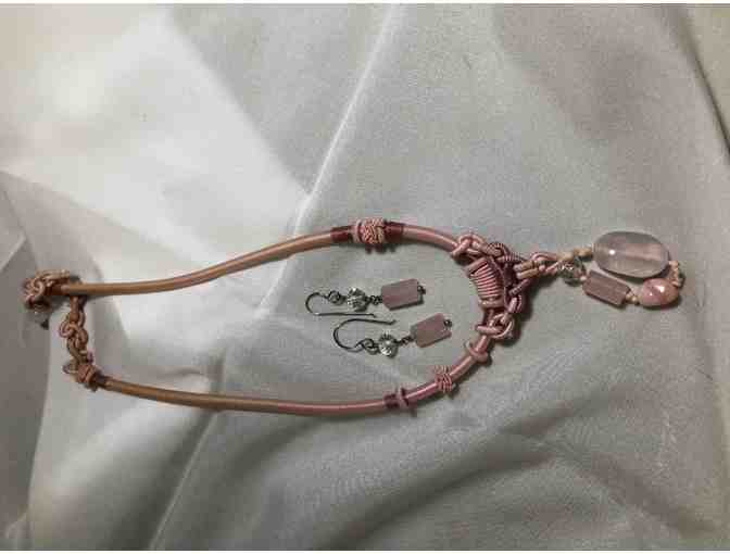 North Star - Pink Necklace and Earrings