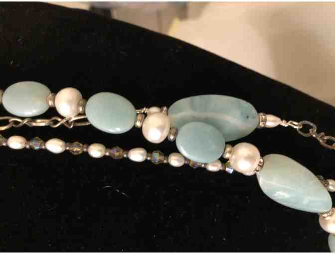 Fresh Water Pearls and turquoise Necklace - 3 strand