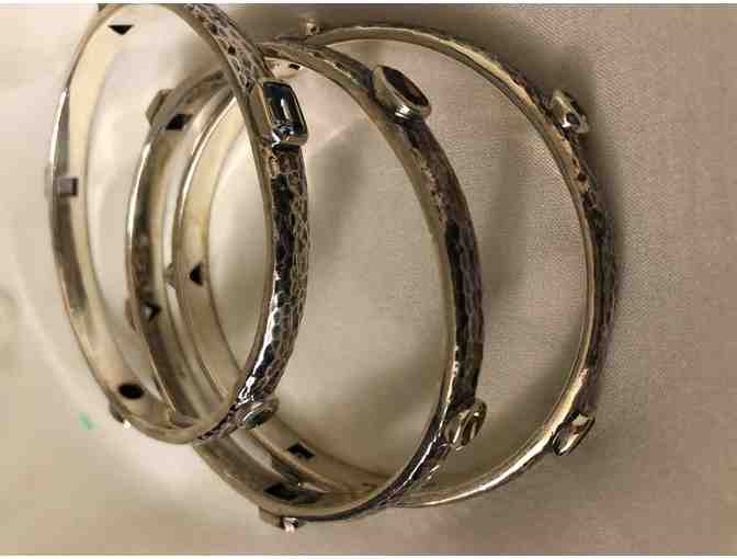 Silpada Silver Bangle and Stone Bracelet
