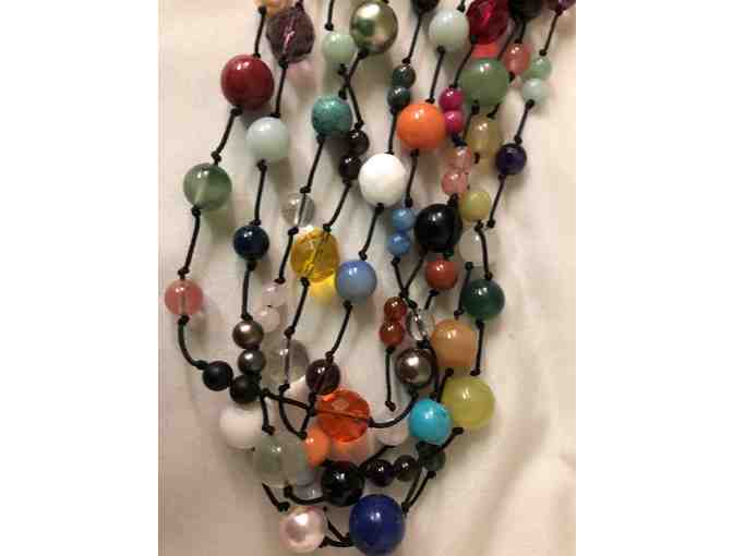 Colourful Five strand necklace