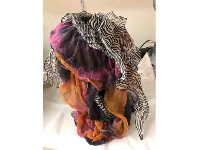 Multi colour frill scarf
