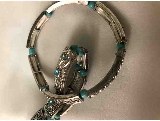 Two - turquoise expandable bracelets