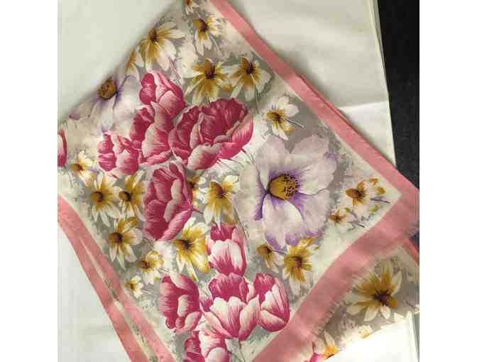 Delicate pink floral scarf