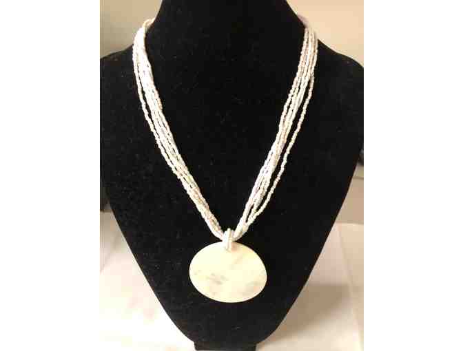 Lovely Shell like Pendant with beaded chain
