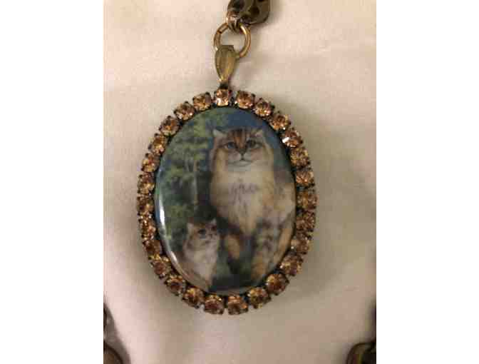 Locket Necklace - Amber rhinestones