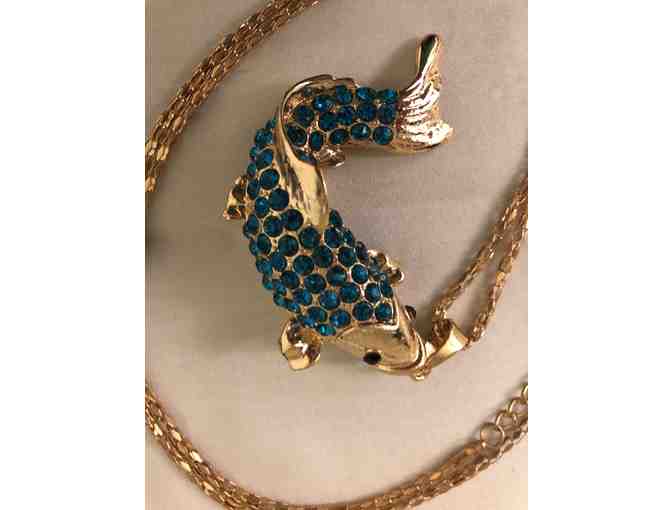 BJ Blue Stone Fish Necklace