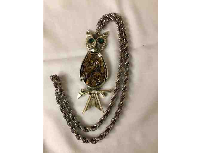 Green Eye Owl Pendant