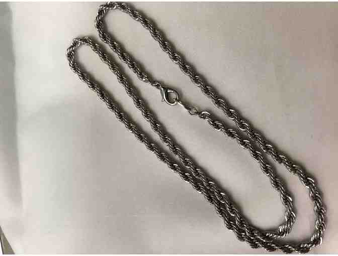 Silver-tone Rope Chain Necklace