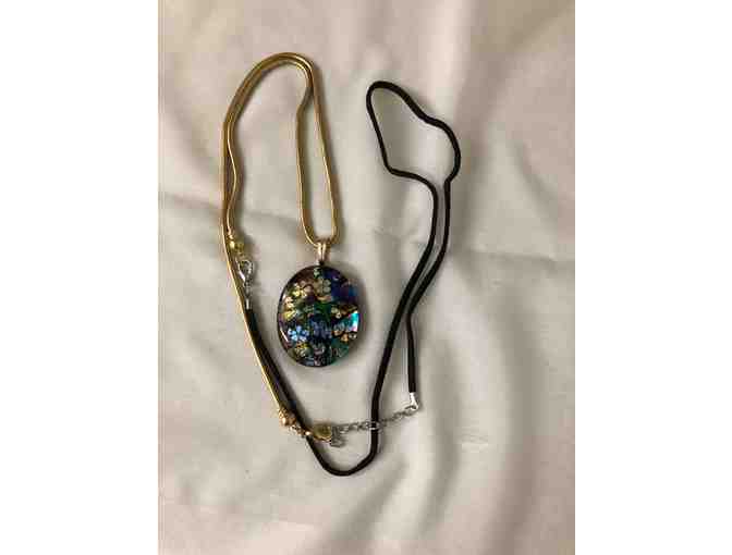 Multi Coloured Arcrylic Pendant includes Two chains