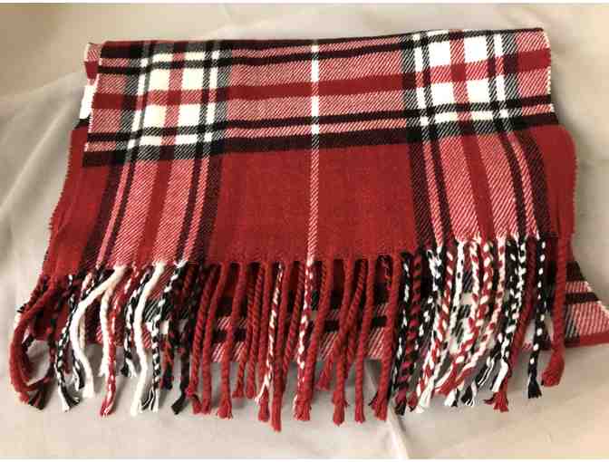 Red and black softest plaid scarf