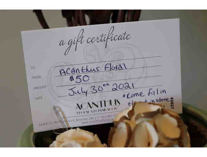 Acanthus Vase and Gift Certificate