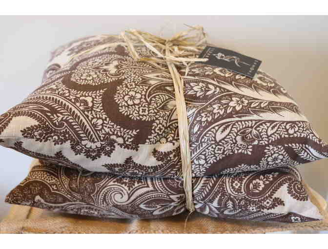 Darrell Thomas Textiles - Two Decorator Pillows - Linen