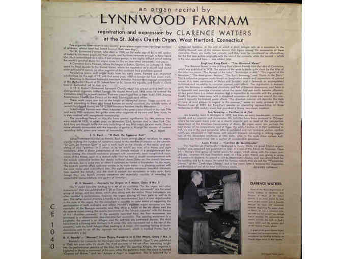 Lynwood Farnam Organ Recital: LP Recording. Rare!