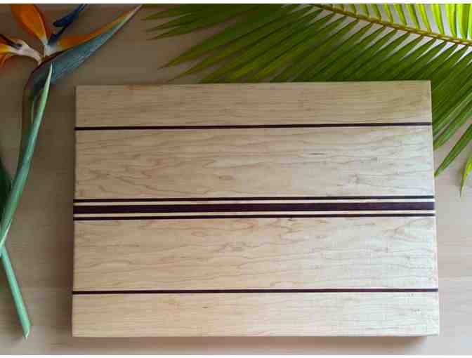 Maple Cutting Board 1 with Koa and Purple Heart Stringers by Keith Arakaki, Kauai