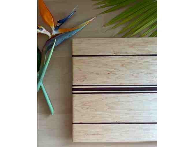 Maple Cutting Board 1 with Koa and Purple Heart Stringers by Keith Arakaki, Kauai