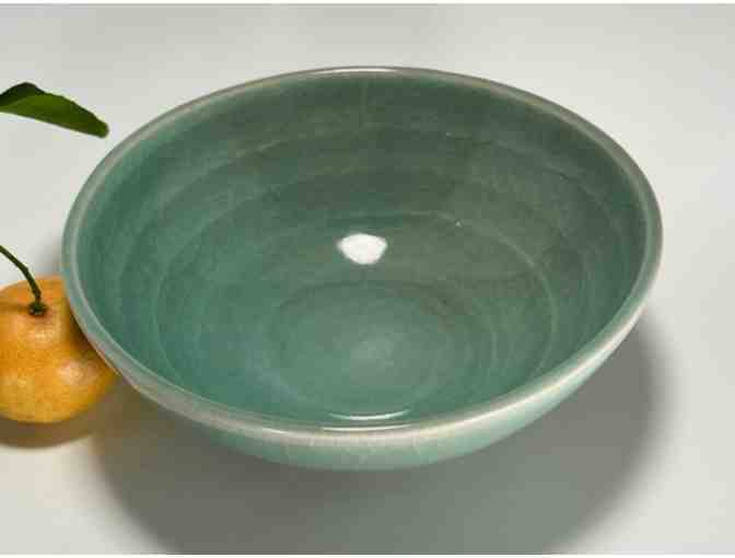 Green Ceramic Alms Bowl by Pat White, Kauai