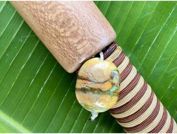 Golden Bamboo and Macadimia Nut Wood Walking Stick by Dave Reando