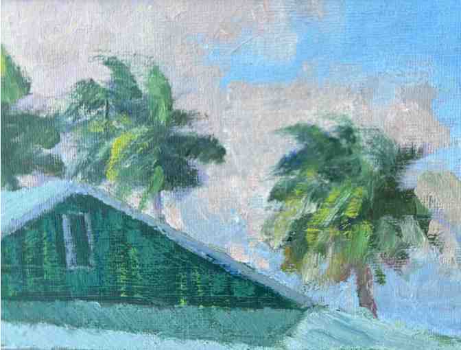 Hanalei Cottage Original Oil by Saim Caglayan, Kauai