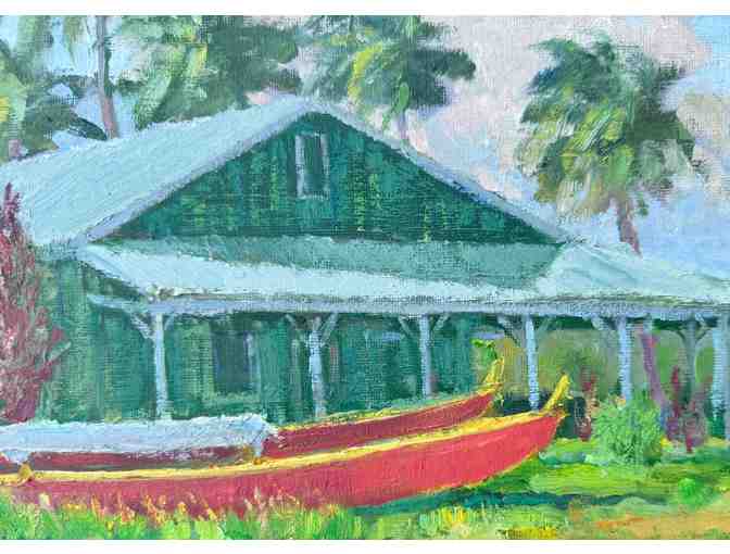 Hanalei Cottage Original Oil by Saim Caglayan, Kauai