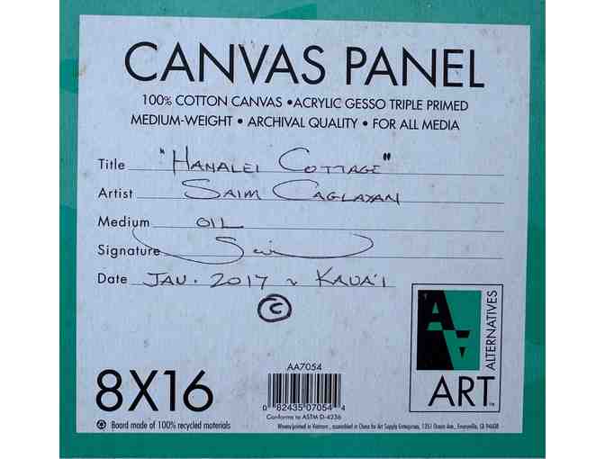 Hanalei Cottage Original Oil by Saim Caglayan, Kauai