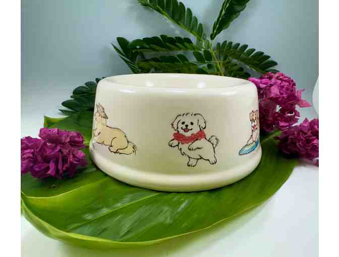 Handcrafted Happy Pet Bowl by Banana Patch Studios, Hanapepe