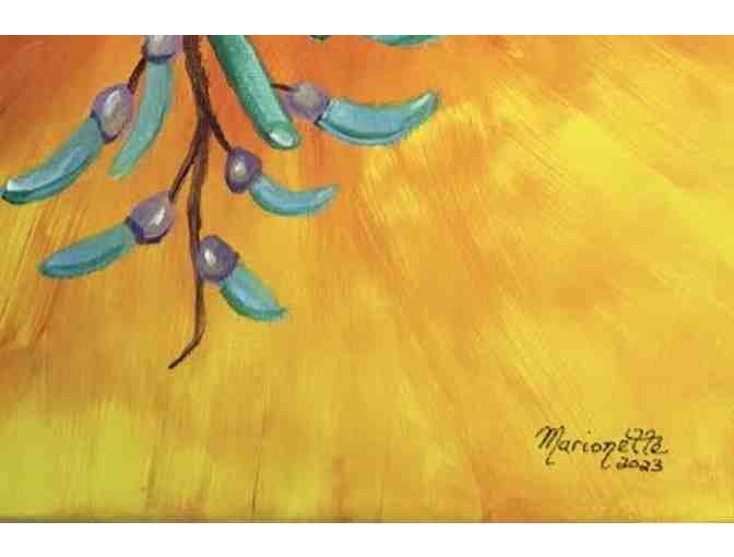 Original Acrylic Painting 'Radiant Blue Jade Vine' by Marionette Taboniar