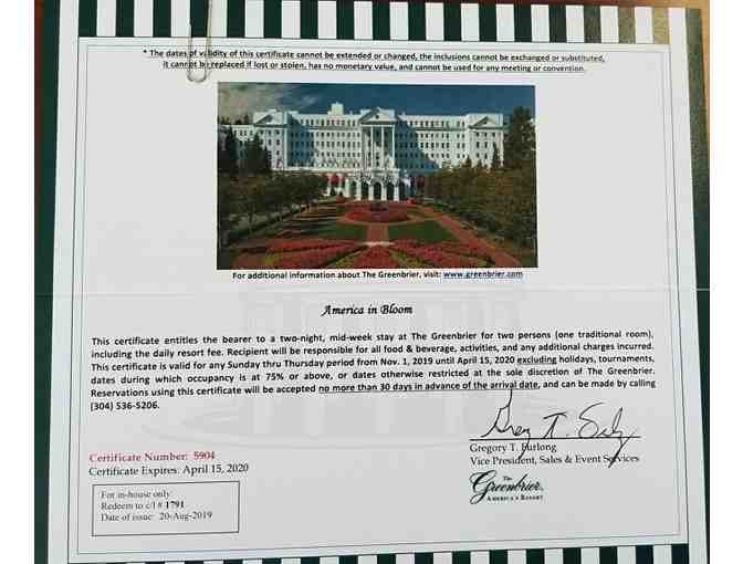 Greenbrier Resort Destination Getaway