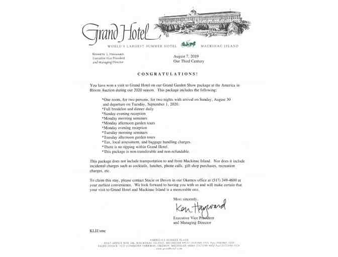 'The Grand Garden Show' at the Grand Hotel on Mackinac Island