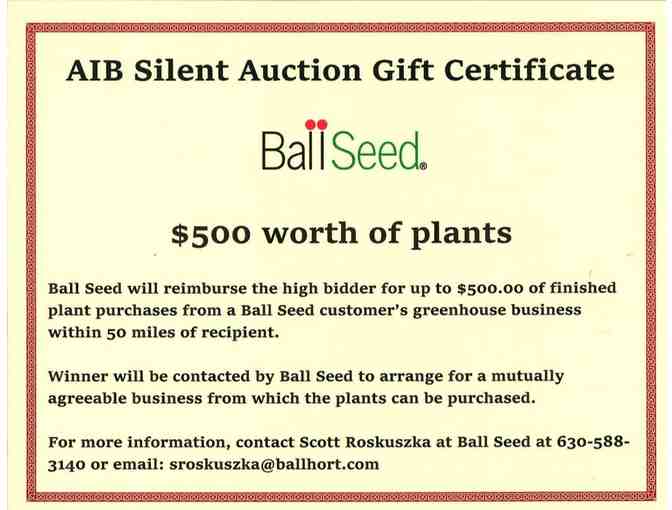 $500 Ball Seed Gift Certificate