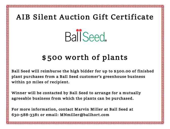 $500 Ball Seed Gift Certificate - Photo 1