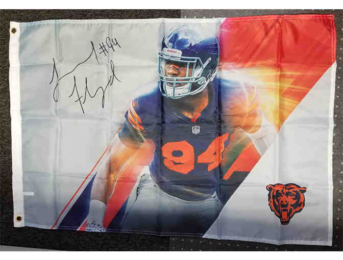 Chicago Bears LImited Edition Leonard Floyd Flag with Laser Autograph