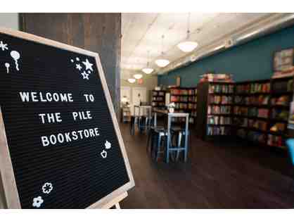The Pile Bookstore $50 Gift Card and Coffee Mug