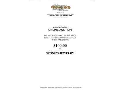 $100.00 Stone's Jewelry Gift Certificate