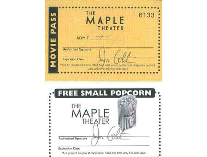 Maple Theater Movie Passes and Popcorn for 2