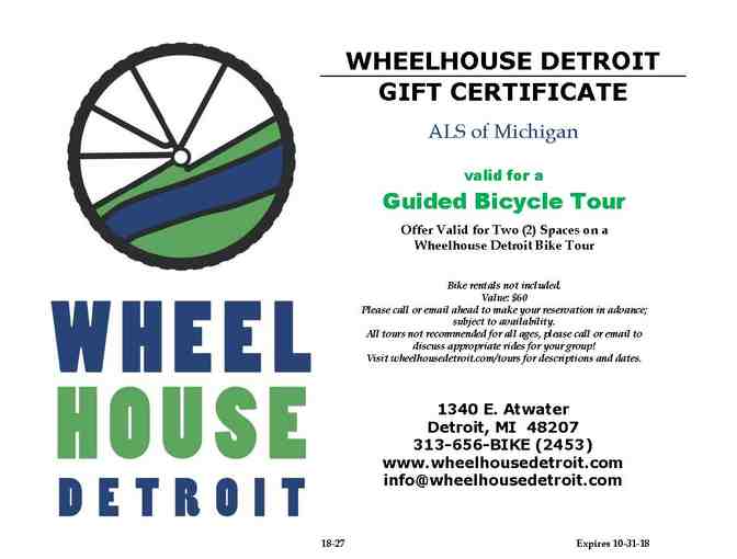 Wheelhouse Detroit Guided Bicycle Tour for Two