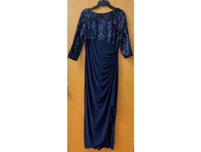 Adrianna Papell Long Sleeve Sequined Gown