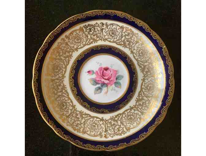 Paragon Double Warrant Cobalt Blue and Gold Filigree Tea Cup and Saucer