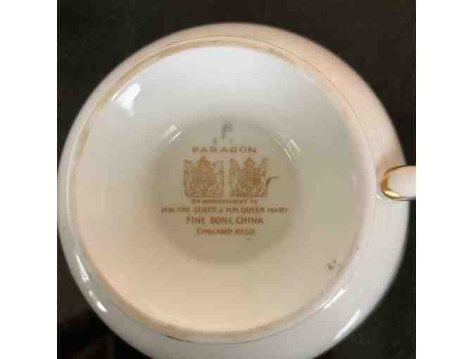 Paragon Double Warrant Cobalt Blue and Gold Filigree Tea Cup and Saucer