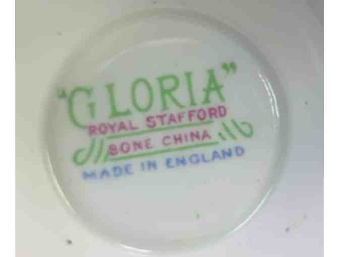 Royal Stafford Green Gloria Tea Cup and Saucer with Gold Accents