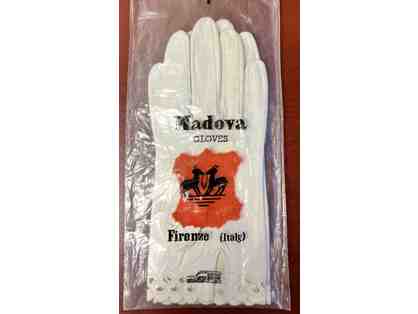 Vintage Italian White Leather Gloves
