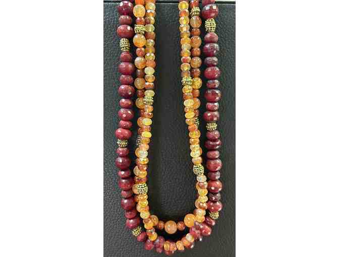 Choker with Red and Orange Carnelians-Lot 65 - Photo 1
