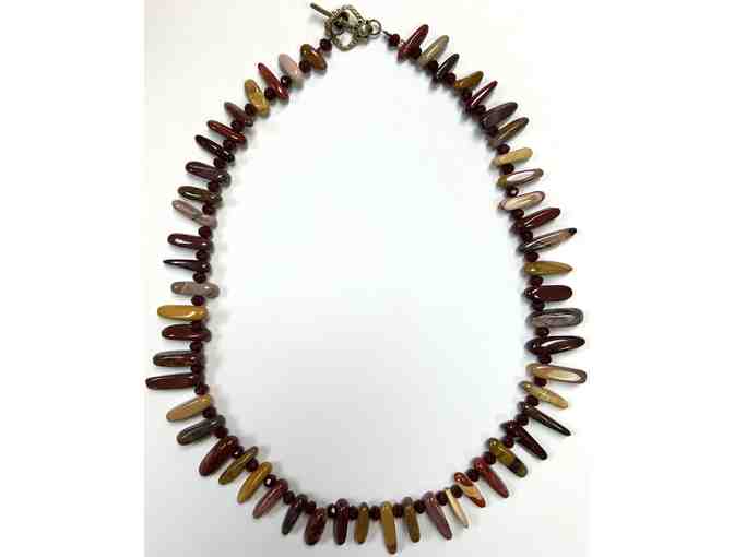 Choker with Rainbow Jasper Stones and Ruby Crystals-Lot 81a