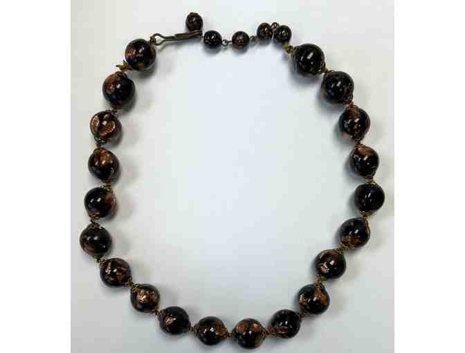 Choker with Umber Glass Beads-Lot 71