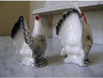 Hen and Rooster Salt and Pepper Shakers - Japan