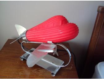 Art Deco Airplane Lamp - Red