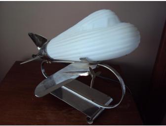 Art Deco Airplane Lamp - White