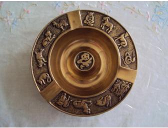 Chinese Zodiac Brass Ashtray